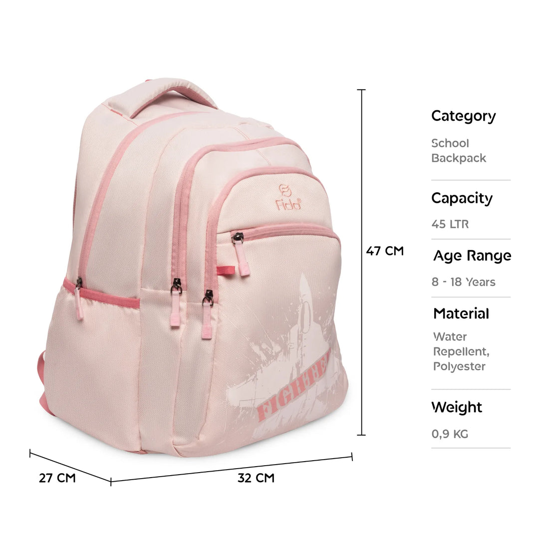 Fido Fighter Pro Ergonomic School Backpack 3-in-1 Combo Set
