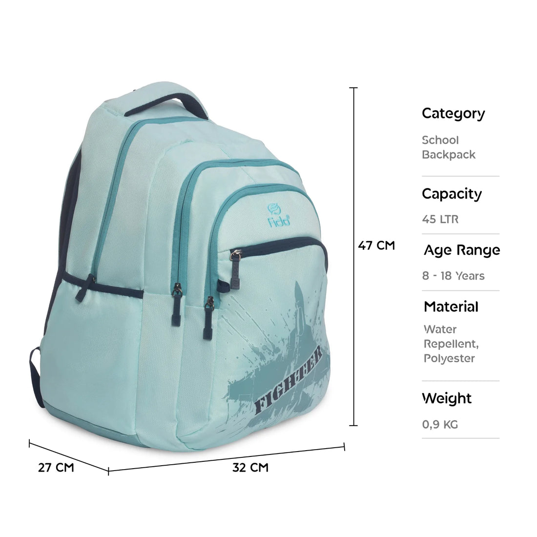 Fido Fighter Pro Ergonomic School Backpack 3-in-1 Combo Set